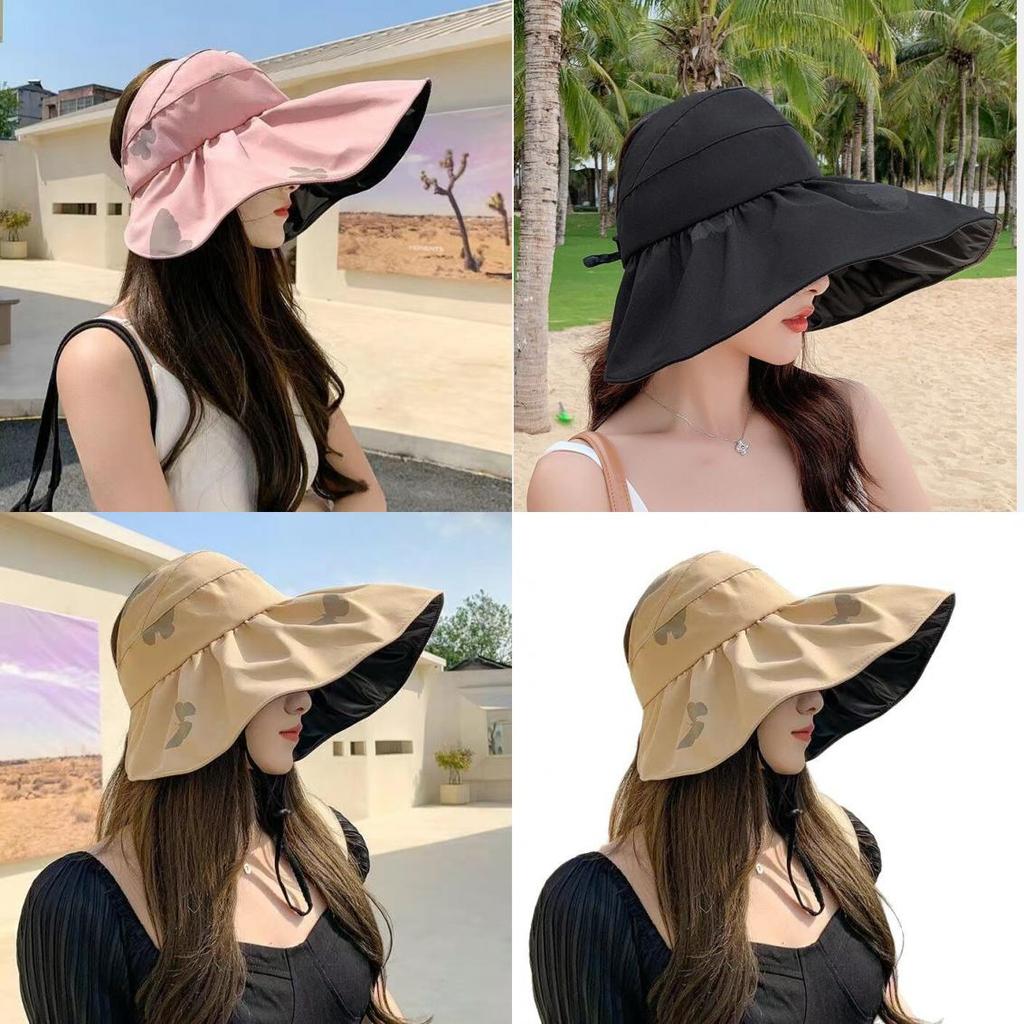 Sun Protection Wide Brim Hat With Breathable Polyester For Women Summer Beach Sun Hat