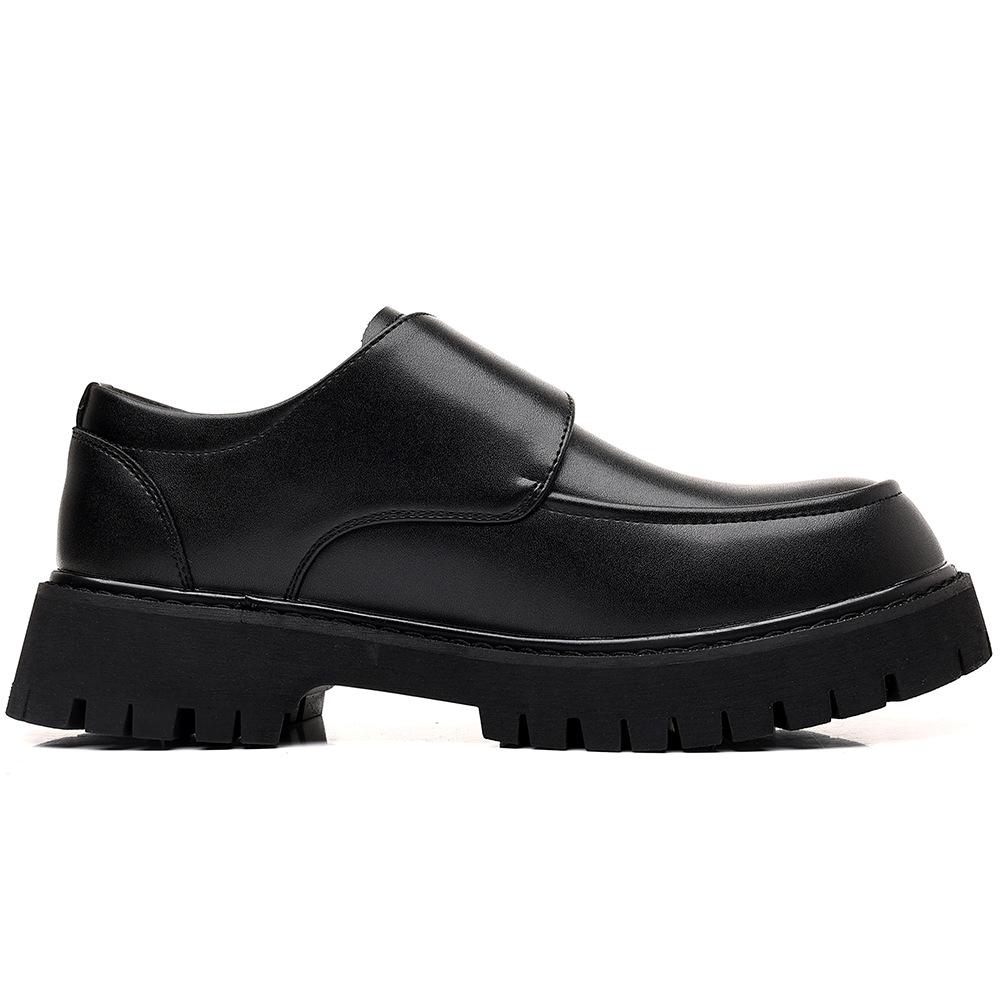 Herrenschuhe in Übergröße für große Köpfe, Plateau-Erhöhung, Lederschuhe, modische Schnalle, Lederschuhe, britische Anzugschuhe, runde Spitze
