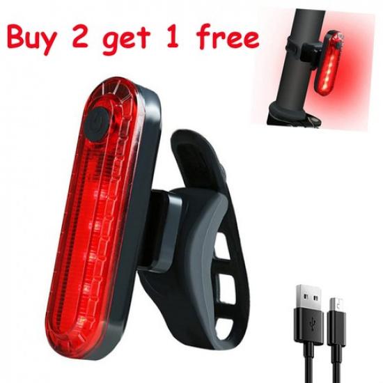 LED Bike Tail Light USB Rechargeable 4 Modes Bicycle Rear Cycling Warning Light