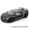 1:24 Chiron Atlantic Model Car Toy Metal Body Plastic Chassis Supercar Models Music Light Door Opened Toys Home Decor Decoration