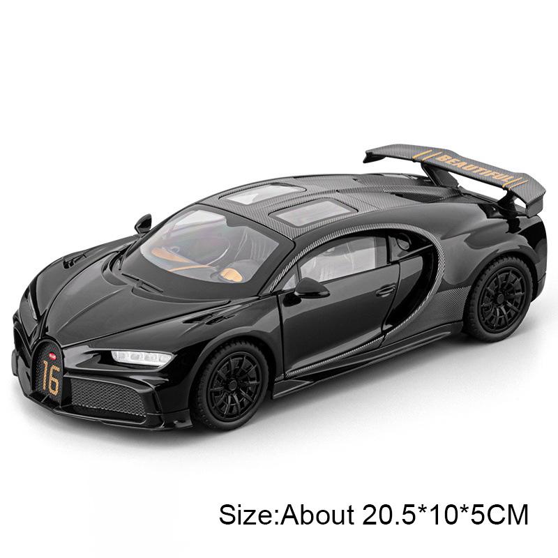 1:24 Chiron Atlantic Model Car Toy Metal Body Plastic Chassis Supercar Models Music Light Door Opened Toys Home Decor Decoration
