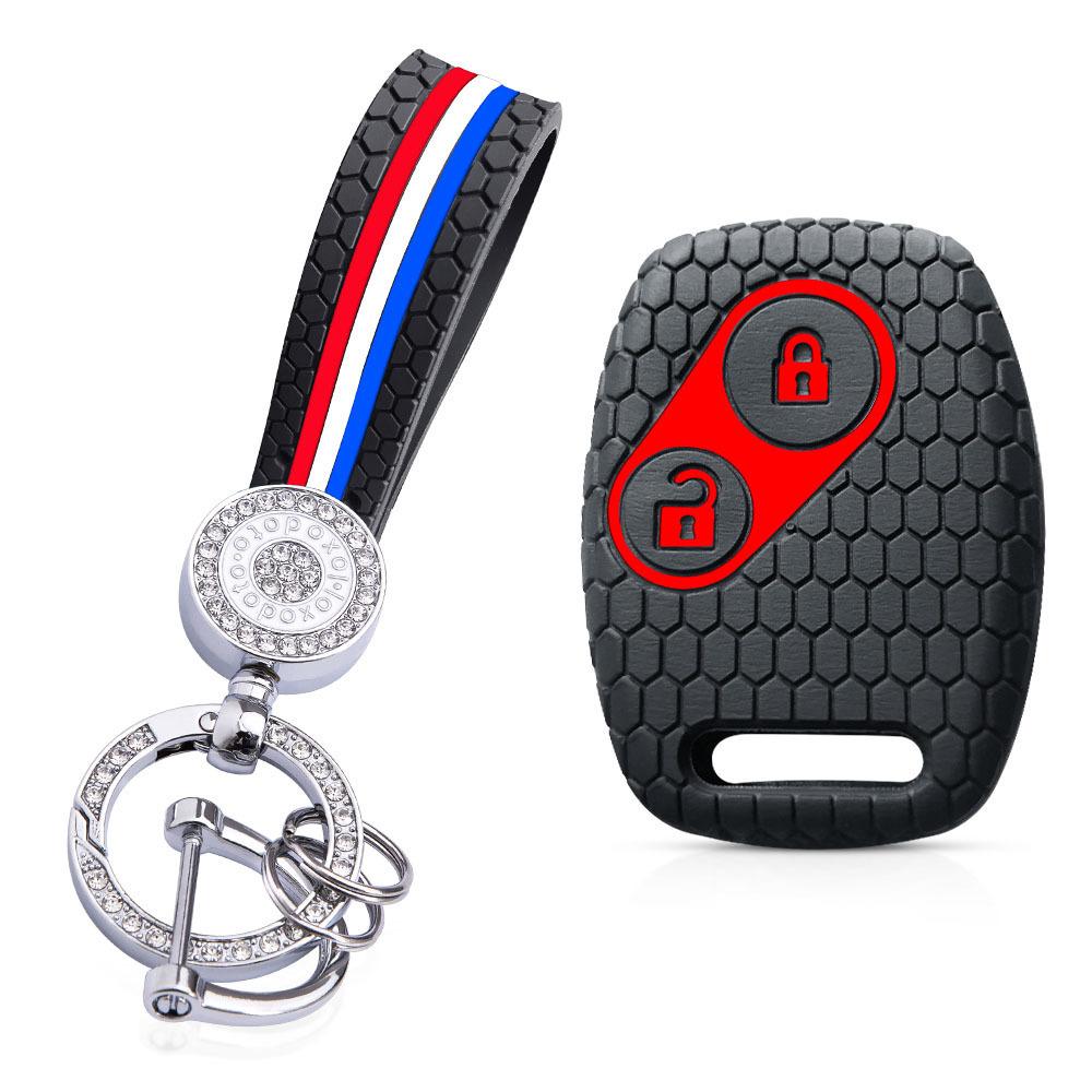 For Honda CRV SRV FRV Fit Civic Accord Jazz For Acura CSX Silicone Key Case Fob Accessories Holder Key Cover Shell