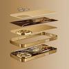 Golden Haired Lion King Pattern Metallic Paint Glass Phone Case For iPhone 17 16 15 14 13 12 11 Pro Max 14 Plus 17Air 16E Cover