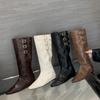2025 Autumn New Fashion Pointed Inner Height Increase Boots Femininity Versatile Belt Buckle Sleeve Fashion Boots