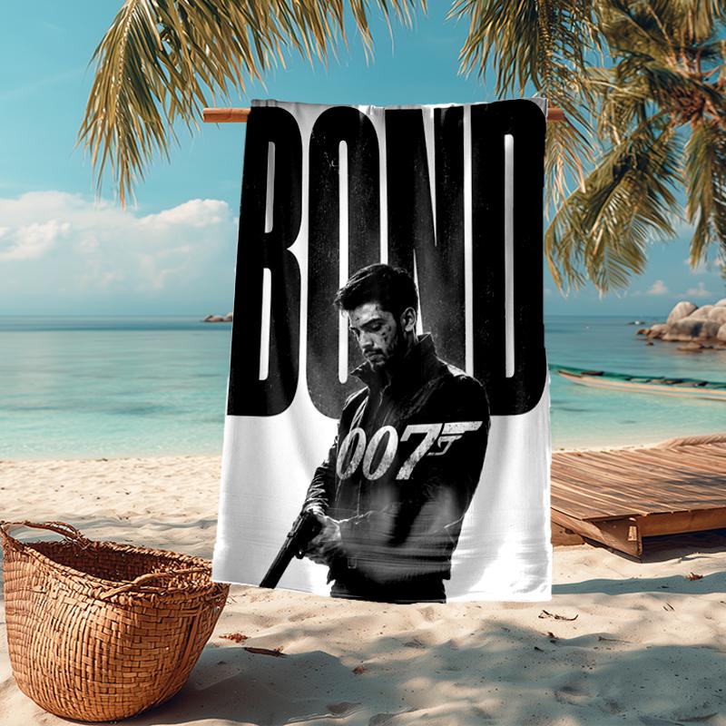 Ultra-Soft Beach Towel with 007 James Bond Theme,Ideal for Pool - Camping, Diving - Perfect Travel Essential, Vibrant Beach Towel.