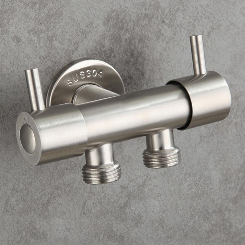 

Stainless Steel 1in 2 out Water Tap G1/2 Double Bibcock grifo doble salida Outdoor Garden Washing Machine Mop Tap