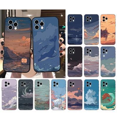 Sky Moon Landscape Phone Case para iPhone Samsung Galaxy Redmi Xiaomi Oppo OnePlus Note SA 7 8 9 10 11 12 13 14 20 21 22 23 53 54 Pro Max Plus Ultra