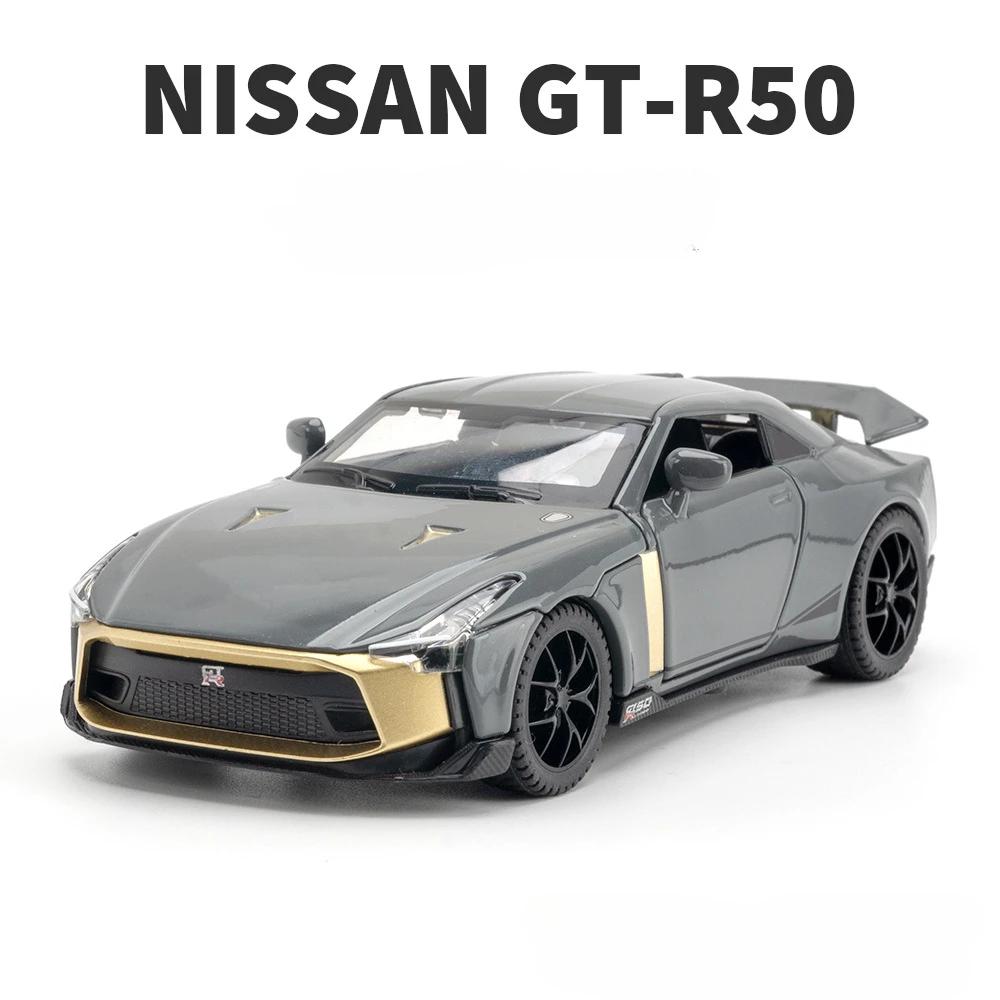 

1:32 Nissan GT-R50 Model Car Toy Alloy Diecasts Metal Super Sport Cars With Sound Light Vehicle Toys for Boys Gifts Collection серый