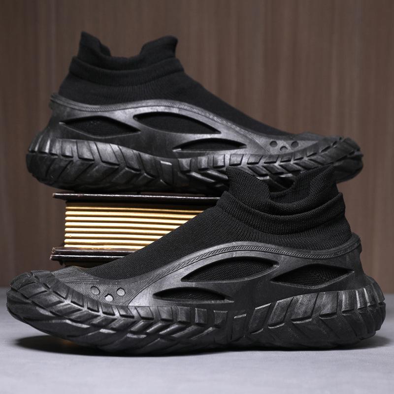 Men's shoes new soft-soled comfortable running shoes fashionable flying-woven sports shoes simple casual shoes
