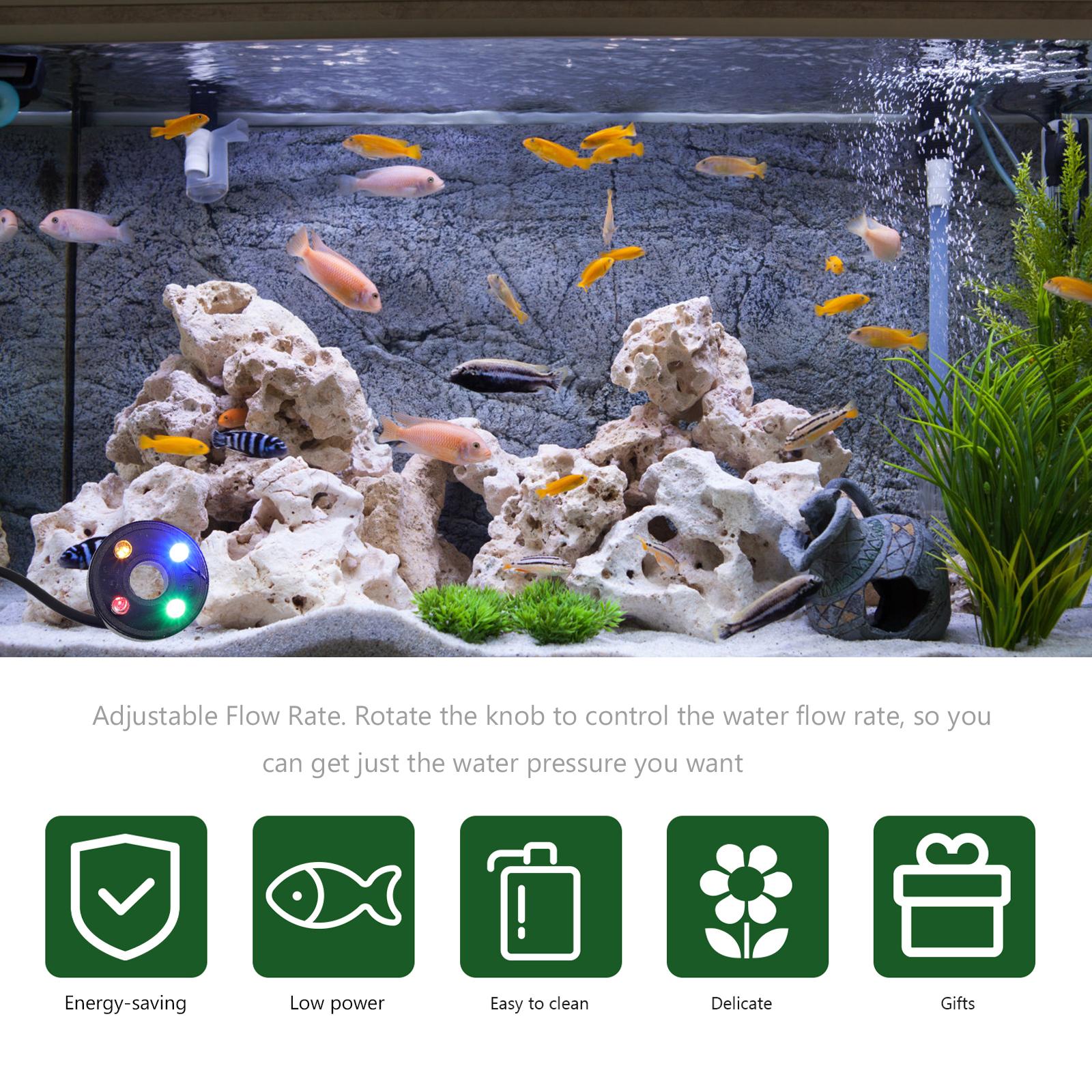 

3/5/10//25W Powerful Submersible Water Pump With LED Light Adjustable Water Flow For Fountains Ponds Aquarium Fish Tank Statuary 3W with EU Plug