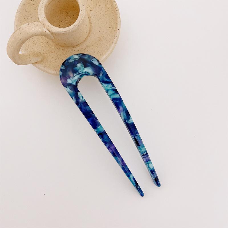 Fashion Hair Stick Women Acetate Hair Clip Large 11cm Thicken U-shaped Colorful Hair Stick Girls Hair Accessories Hair Clips New