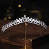 Exquisite Crystal Rhinestone Crown Wedding Accessories Tiara Head Jewelry for Bride Princess Hairband Queen Diadem Silver Color