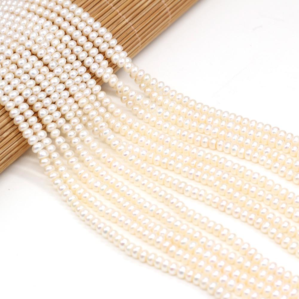 

1String, Flat Pearls, 4-5 mm, Natural Freshwater Pearl Beads for Jewelry Making DIY Supplies, Women s Craft Gifts 36cm 1String/4-5mm-36cm белый