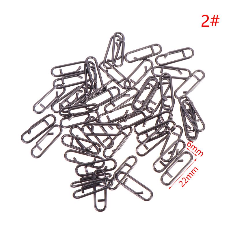 50Pcs High Tensile Stainless Steel Fishing Lure Snap Swivels Interlock Pins for Ice Fishing Outdoor Angling Gear