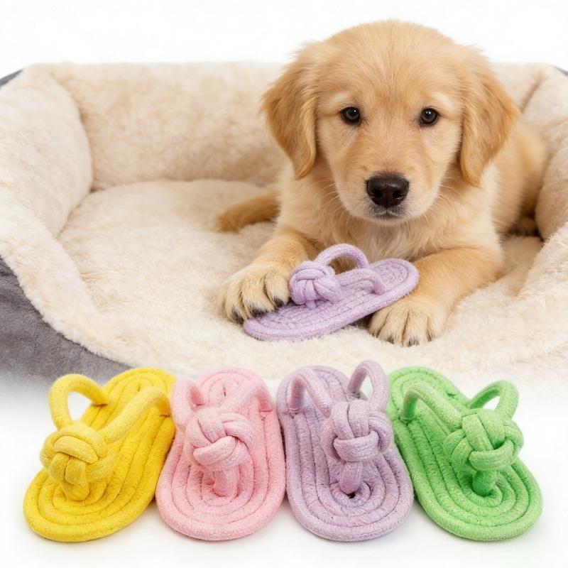 Cotton Slipper Rope Dog Toy, Interactive Chew Toys for Small Large Dogs Pet Teeth Cleaning Molar Training Puppy Supplies