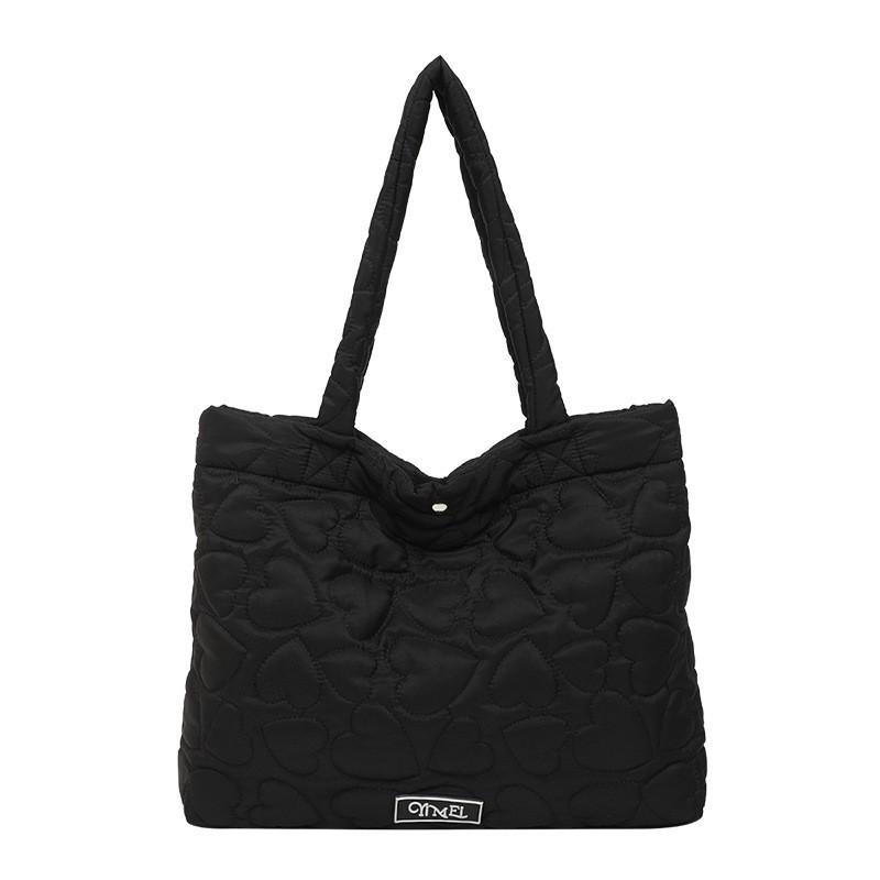 Korean Style Sweet Quilted Love Down Cotton Bag Girls All-matching Tote Light Casual Shoulder