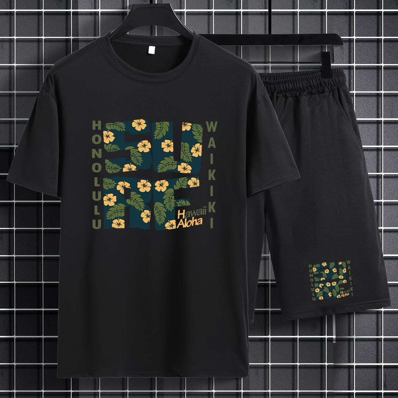 

Стильная повседневная мужская сумка с ботаническим принтом (2 шт.) S