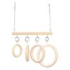 Natural Wooden Bird Perch Swing with Tunnel and Circle Design - Ideal Hanging Toy for Parakeets Budgies Conures Lovebirds