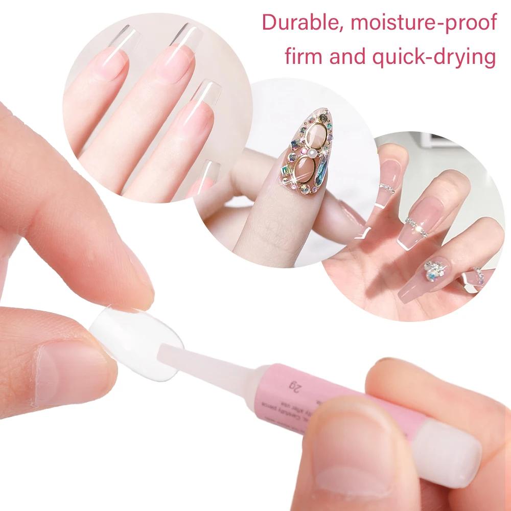 Transparenter Nailart-Kleber, wasserdicht, schnelltrocknend, für künstliche Nägel, Strass-Dekoration, Acrylkleber, Verlängerung, professionelles Klebewerkzeug