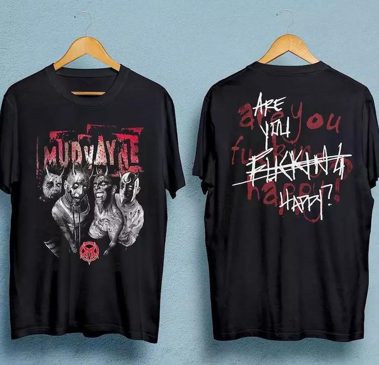 Mudvayne группа двусторонняя футболка черная Унисекс L