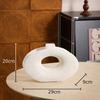 Creative White Gold Ceramic Vase Minimalist Round Flower Pots Desk Decoration Flowers Arrangement Vases Room Aesthetic Decor