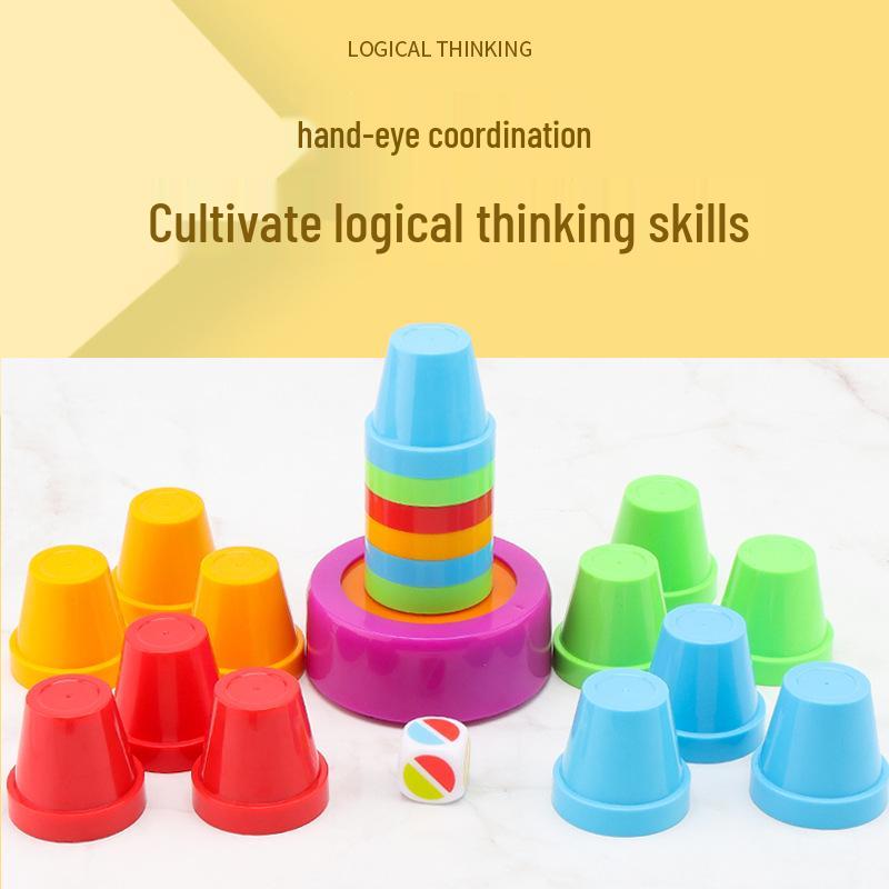 Cross-Border Children's Stacking Cup Puzzle Game: Colorful Brain Training & Early Education Toy