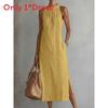 Polyester Solid Color Loose Long Shirt Dress For Casual Wear And Summer Fashion