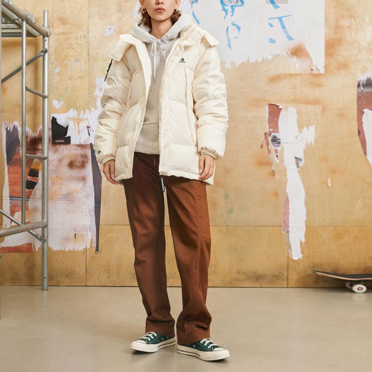 New Converse Down Jackets Unisex Ivory 10025253-A01