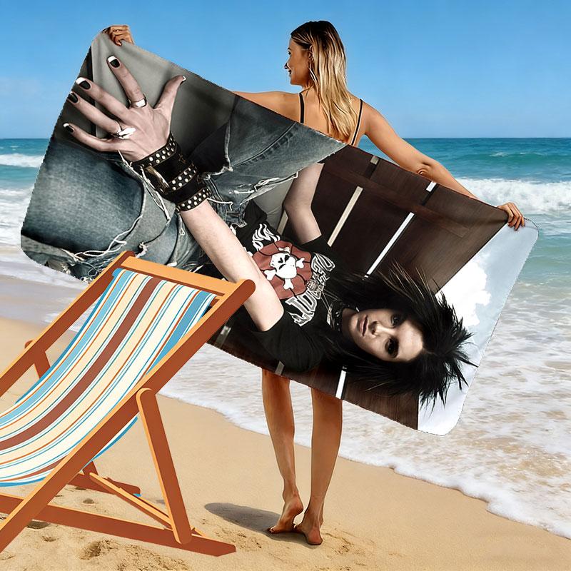 Bill Kaulitz Print Strandtuch, Großes Weiches Schnelltrocknendes Handtuch für Strand Camping Schwimmen