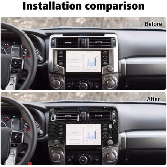 Carbon Fiber Central Navigation Dashboard Frame Cover Trim Bezel for 4Runner 20+
