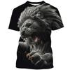 Summer Round Neck 3D Various Animal Patterns Print Top Fashionable Casual Short Sleeved Men's T-shirts