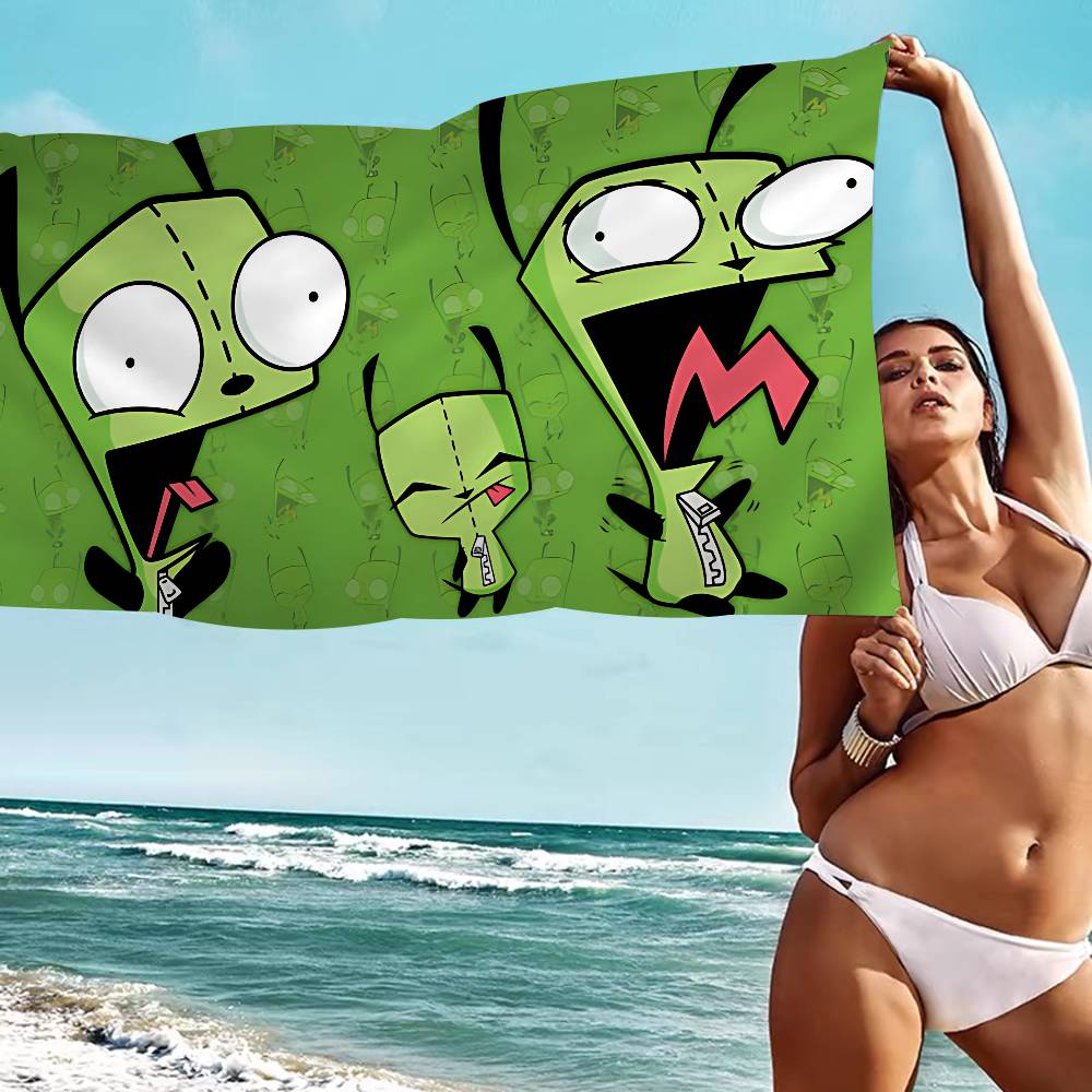 Invader Zim Hippie Microfiber Beach Towel Absorbent Quick Dry Soft Yoga Swimming Resort Mountain Climbing Towel