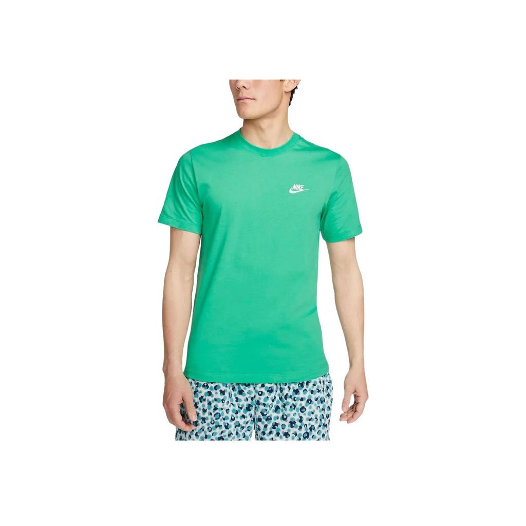 Nike American Retro Logo Badge Print Crew Neck Short Sleeve T-Shirt Men Tops Green AR4999-363