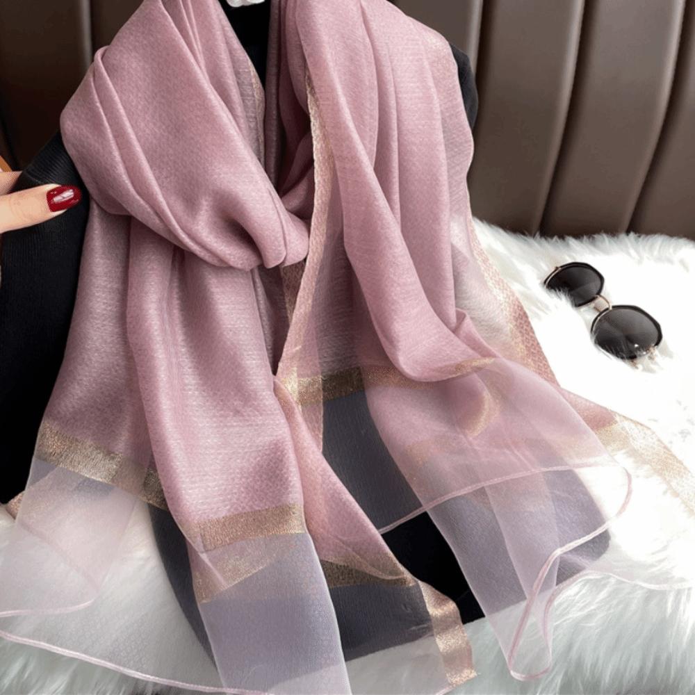 Large Women Hijab Shawls Thin Long Shawls Elegant Luxury Silk Scarf  Beach