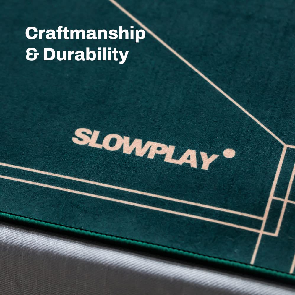 SLOWPLAY Nash Poker Mat Texas 240x120cm Art Deco Print Portable Playmat Smooth Touch Noise Reduction Includes Overflowing Carrying Bag Hold'em