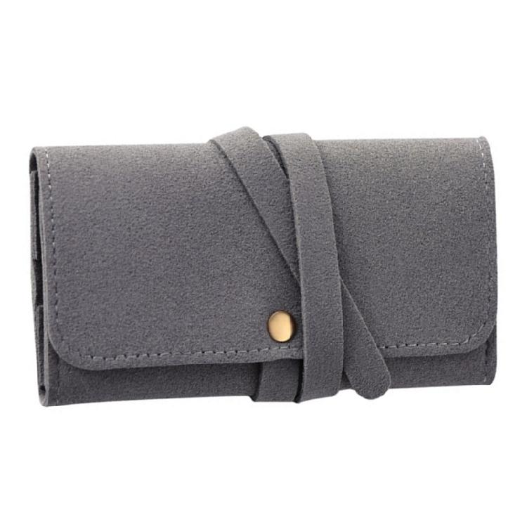 Jewelry Organizer Roll Premium Leather Multi Compartment Storage For Earrings Necklaces Rings Travel  Foldable Case