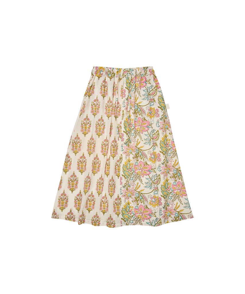 Goteu 60S Cotton Patchwork Skirt - Multi-Pattern