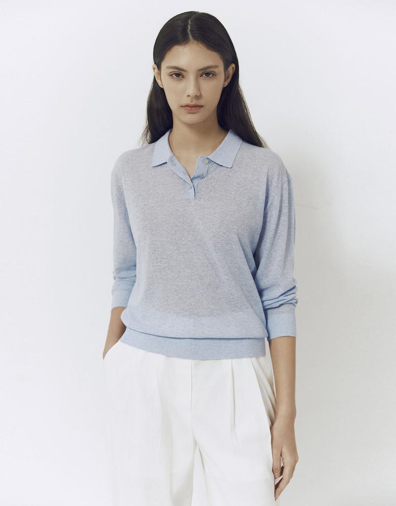 GIORDANO 14Gg Linen Blend Polo Neck Knit Sweater 356526 [2Color]