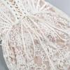 European & American Sexy Lace Irregular Bandeau Dress with Fishbone See-through Waist