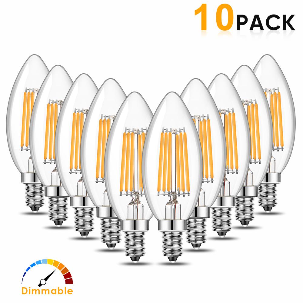 Candle C35 E14 4W 6W 220V Led Light Bulbs Warm White Dimmable Replaable Pendant Chandelier Indoor filament lamp Decor Home