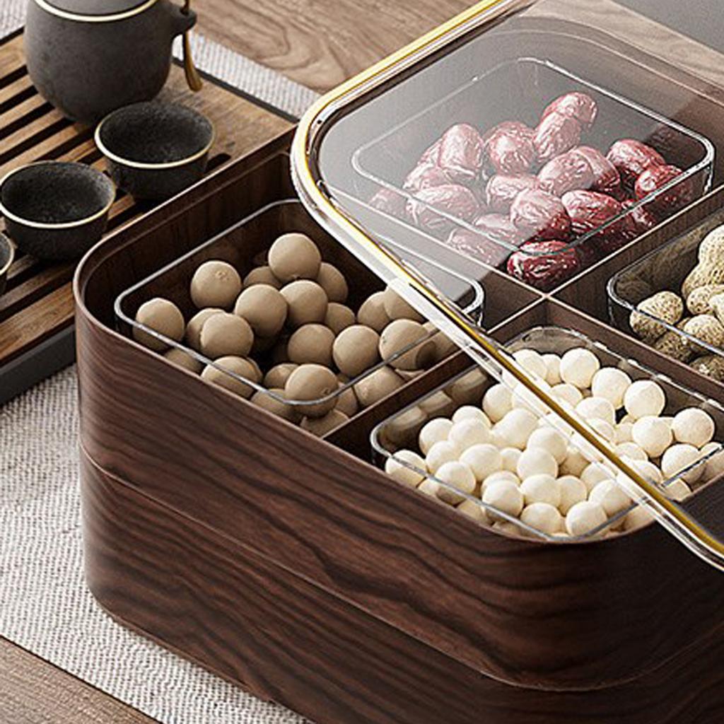Divided Candy Box Nut Holder Multipurpose Snack Serving Tray Appetizer Platter for Snacks Nuts Fruits Small Items Jewelry