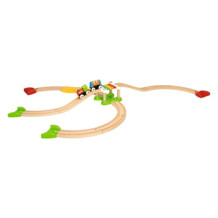 Circuit de train en bois BRIO Mon Premier Circuit de Découverte - Coffret 18 pièces - Dès 18 mois