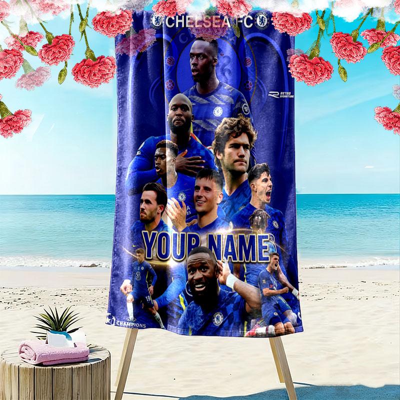 Custom Chelsea Print Beach Towel, Large Soft Quick Dry Towel for Beach Camping Swimming