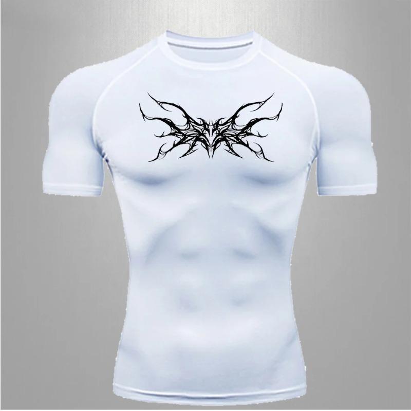 Herren Kompressions T-Shirt Fitnessstudio Fitness Training Laufen Schnelltrocknend Mode Sport Sommer Bequem Dehnbar Feuchtigkeitsableitend Enganliegend