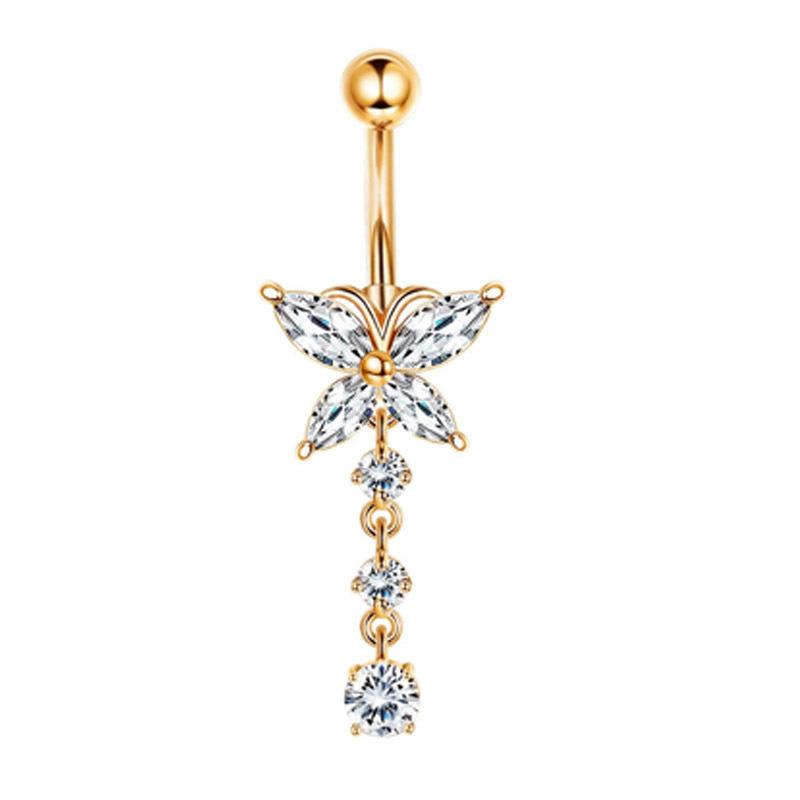 Kristall Zirkon Bauchnabelpiercing Blume Herz Katze Chirurgischer Stahl Bauchnabelring Für Frauen Mädchen Bauchnabel Schmuck