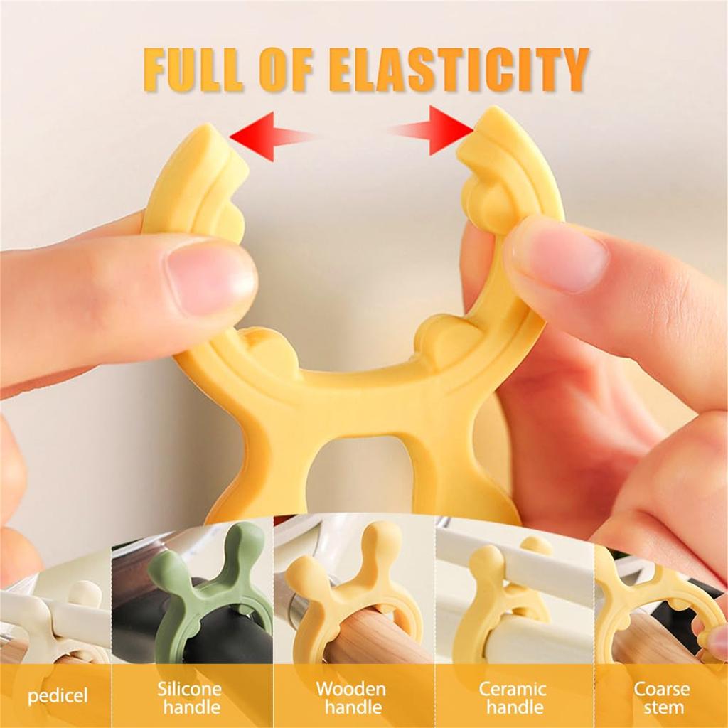 Multifunction Silicone Pot Handle Spatula Rack, Non- Spoon Holder Stove Organizer Kitchen Gadgets, Steam Releaser, Utensil Scalding Pot Clip