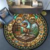 Prehistoric Glass Window Round Area Rug Under Office Chairs Bedroom Living Room Home Decor