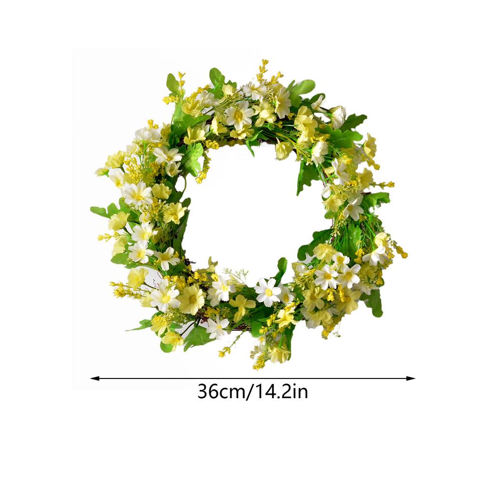 36cm Artificial Peony Wreath Faux Flower Door Wall Decor for Home Wedding