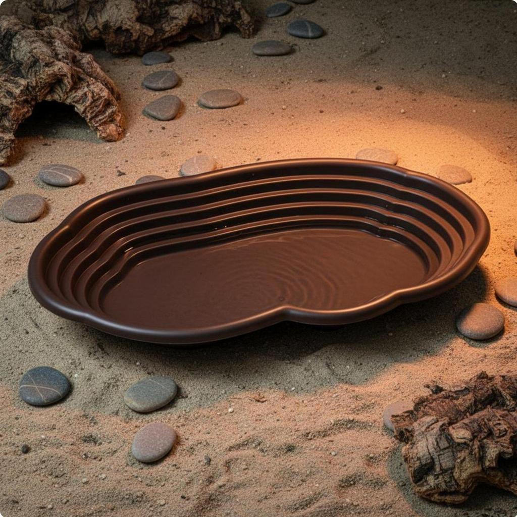 Vasca per Rettili con Rampa Gradini Integrati Ciotola Gradinata Piscina per Bagno Rettili per