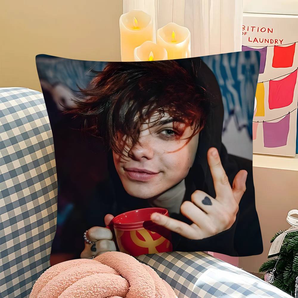 pc Popular YYungblud Singer Pillow Case Fashion Square Pillowcase Bedroom Sofa Room Ins Decoration Leisure